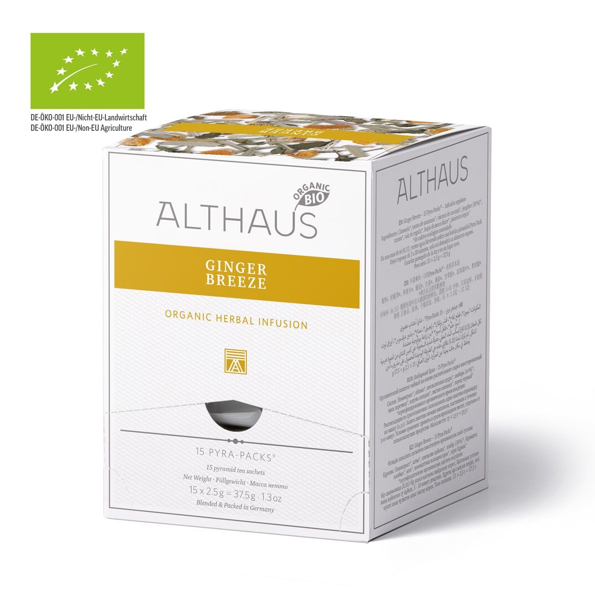 Artikelbild 1 des Artikels “ALTHAUS Kräutertee Ginger Breeze (Ingwer) / Pyrabeutel / BIO 15 x 2.5 g“