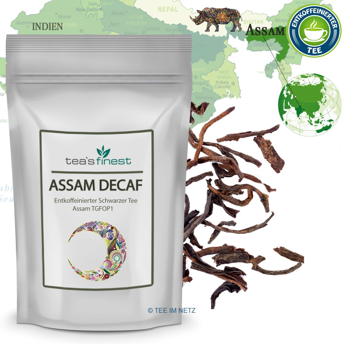 Artikelbild 1 des Artikels “tea`s finest Schwarzer Tee Assam TGFOP1 (entkoffeiniert) 1000 Gramm“