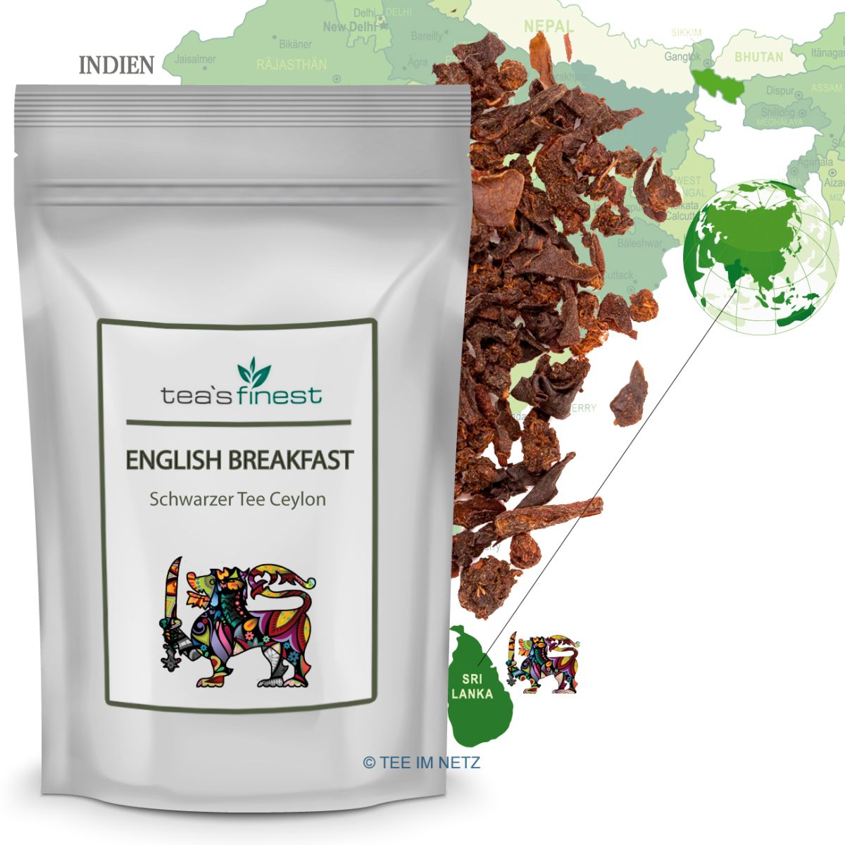 Artikelbild 1 des Artikels “tea`s finest Schwarzer Tee Ceylon English Breakfast Tea 1000 Gramm“