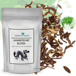 tea`s finest® Grüner Tee Jasmintee mit Blüten 100 Gramm
