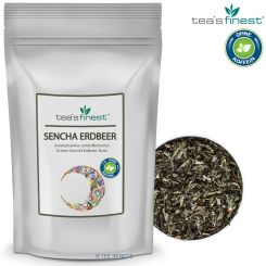 tea`s finest® Grüner Tee Sencha Erdbeer (entkoffeiniert) 100 Gramm