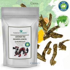 tea`s finest® Grüner Tee Ingwer-Lemon (entkoffeiniert) 250 Gramm