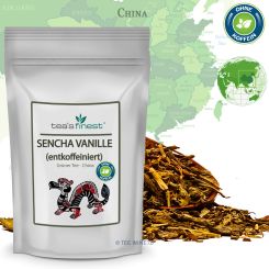 tea`s finest® Grüner Tee Sencha Vanille (entkoffeiniert) 250 Gramm