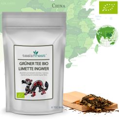 tea`s finest® Grüner Tee Limette-Ingwer - BIO 250 Gramm