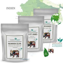 tea`s finest® Schwarzer Tee Ceylon Probierset 3 x 50 Gramm