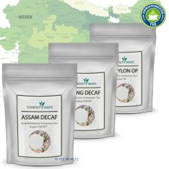 tea`s finest Schwarzer Tee - entkoffeiniert - Probierset 3 x 50 Gramm
