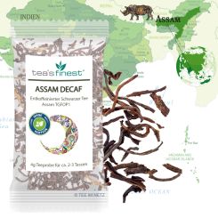 tea`s finest® Schwarzer Tee Assam TGFOP1 (entkoffeiniert) 4 Gramm