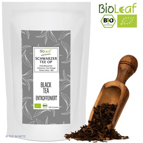 BioLeaf Schwarzer Tee China OP entkoffeiniert - BIO 100 Gramm