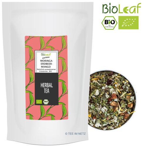 BioLeaf Kräutertee Moringa- Erdbeer-Mango - BIO
