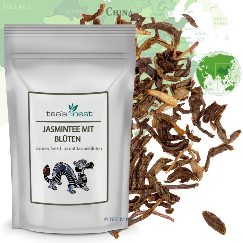 tea`s finest Grüner Tee Jasmintee mit Blüten 250 Gramm