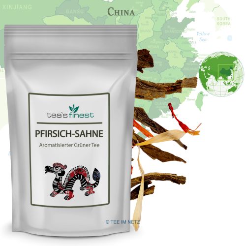 tea`s finest Grüner Tee Pfirsich-Sahne 100 Gramm