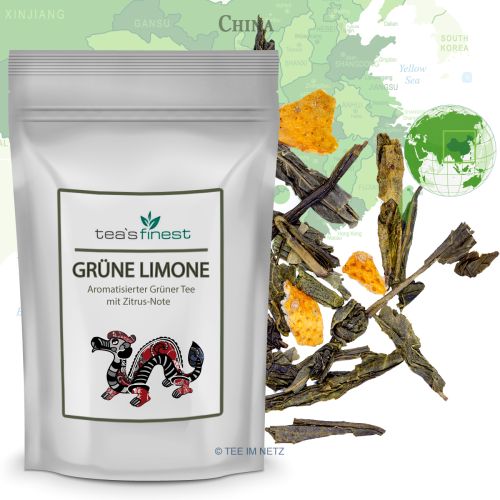tea`s finest Grüner Tee Grüne Limone 500 Gramm