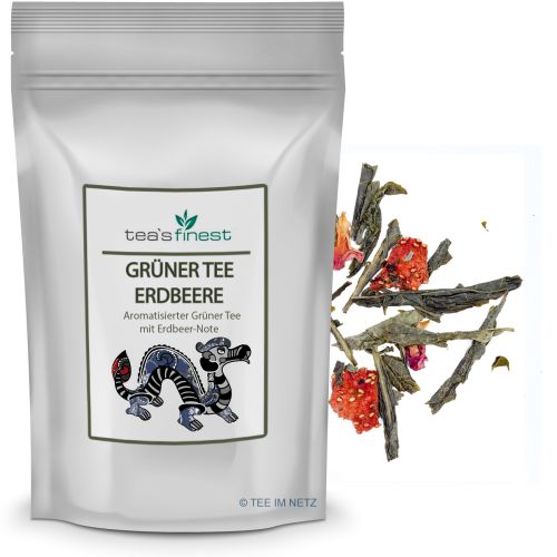 tea`s finest Grüner Tee Erdbeere 100 Gramm