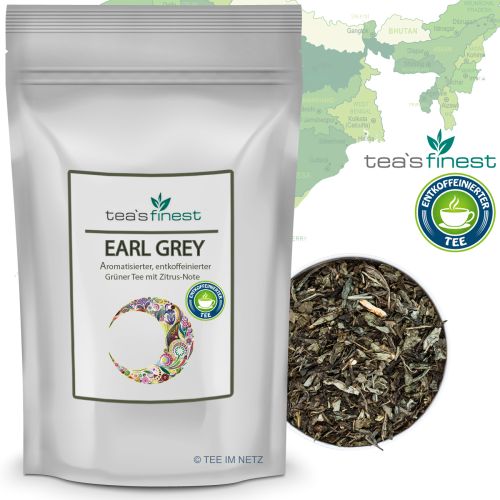 tea`s finest Grüner Tee Earl Grey (entkoffeiniert) 500 Gramm