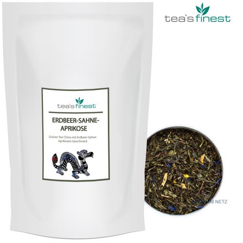 tea`s finest Grüner Tee Erdbeer-Sahne-Aprikose 100 Gramm