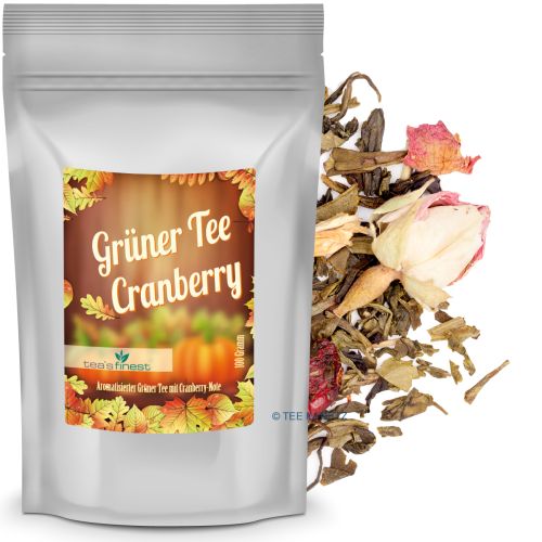 tea`s finest Grüner Tee Cranberry 100 Gramm