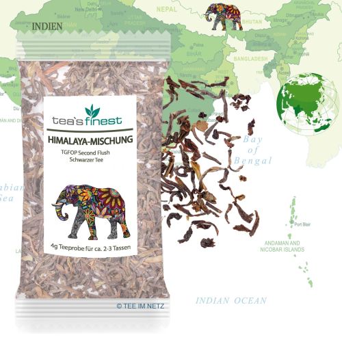 tea`s finest Schwarzer Tee Himalaya-Mischung SF TGFOP ca. 4 Gramm