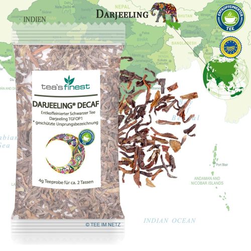 tea`s finest Schwarzer Tee Darjeeling* TGFOP1 (entkoff.) ca. 4 Gramm