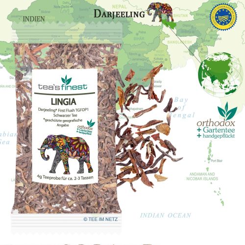 tea`s finest Darjeeling* Lingia First Flush TGFOP1 4 Gramm