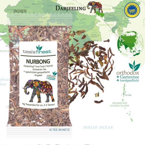 tea`s finest  Darjeeling* Nurbong FTGFOP First Flush 4 Gramm