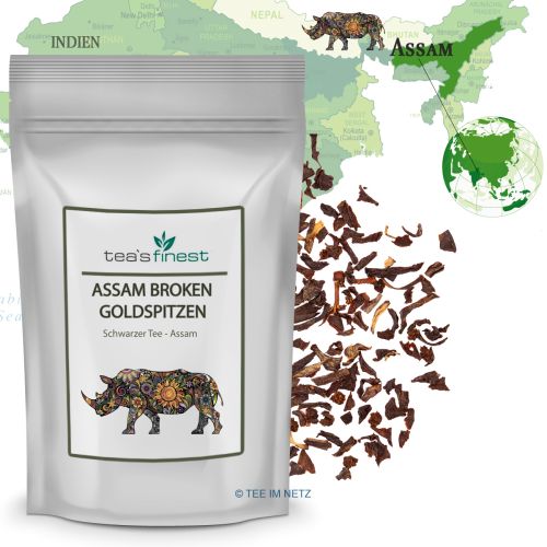 tea`s finest Schwarzer Tee Assam Broken Goldspitzen GFBOP 250 Gramm