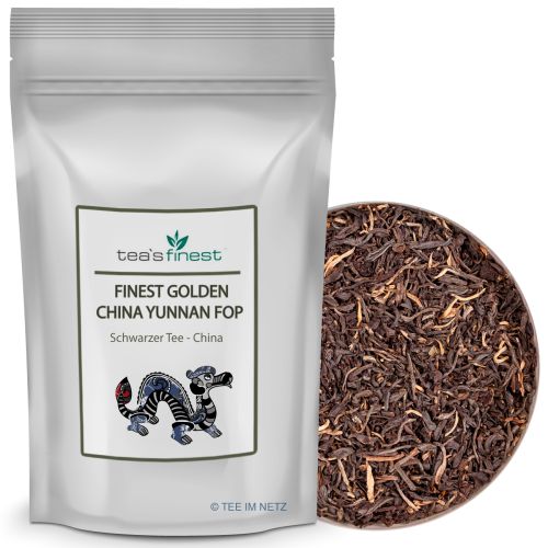 tea`s finest Schwarzer Tee Finest Golden China Yunnan FOP 1000 Gramm