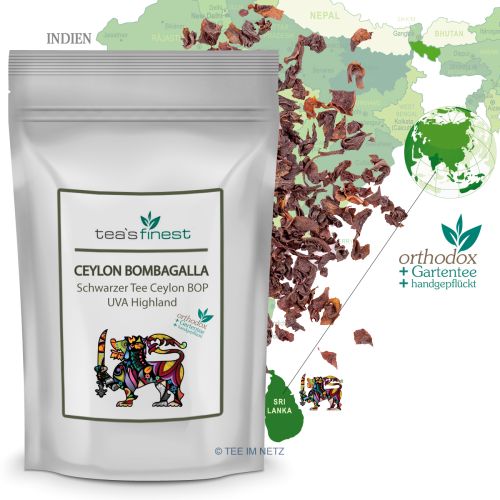 tea`s finest Ceylon BOP Bombagalla UVA Highland 250 Gramm
