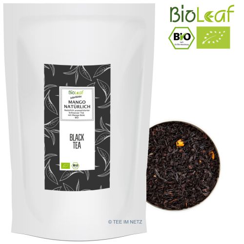 BioLeaf Schwarzer Tee Mango natürlich - BIO 250 Gramm