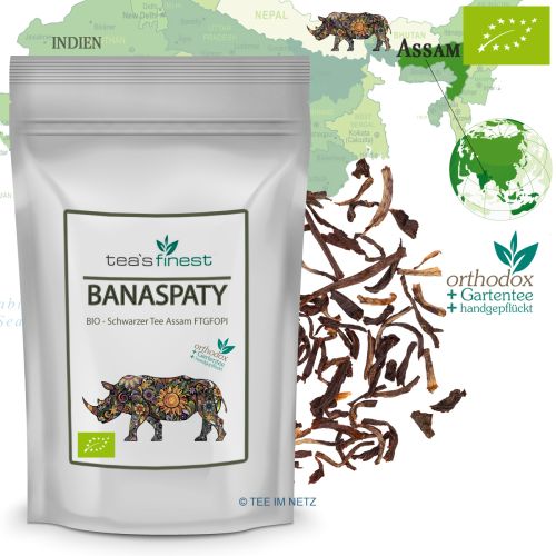 tea`s finest Schwarzer Tee Assam Banaspaty FTGFOP1 - BIO 250 Gramm