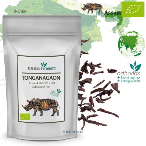 tea`s finest Schwarzer Tee Assam Tonganagaon FTGFOP1 - BIO 500 Gramm