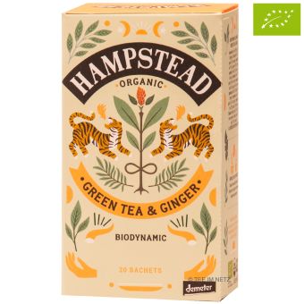 Hampstead Tee Organic Green Tea & Ginger  im Teebeutel - BIO 20 x 2.0 g