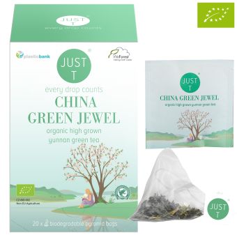 JUST T® CHINA GREEN JEWEL (Grüntee Yunnan)-BIO / Pyramide 20 x 2.0 g