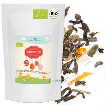 tea`s finest Osterfreude(Grüntee Limette-Ingwer-Karotte)-BIO 100 Gramm