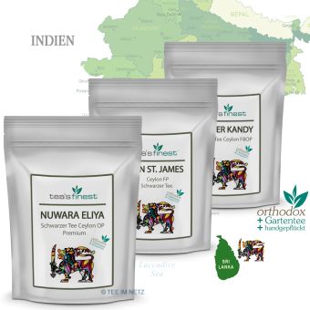 tea`s finest Schwarzer Tee Ceylon Probierset 3 x 50 Gramm