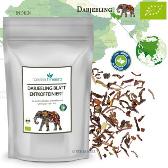 Schwarzer Tee Darjeeling Blatt entkoffeiniert - BIO 