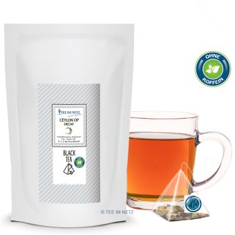 Schwarzer Tee Ceylon OP Decaf (entkoff.) 15x2.4g Pyra-Beutel