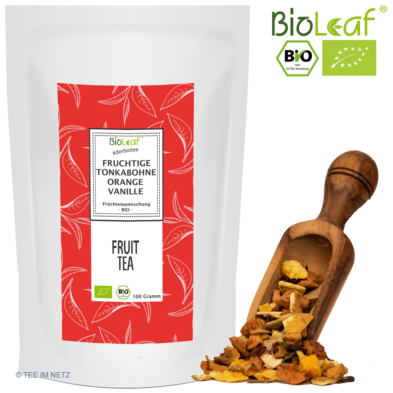 Tee Shop, BioLeaf® Fruchtige Tonkabohne-Orange-Vanille - BIO 100 Gramm